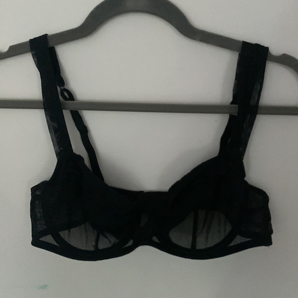 Blue Mesh Underwire Bra - Picture 2 of 3